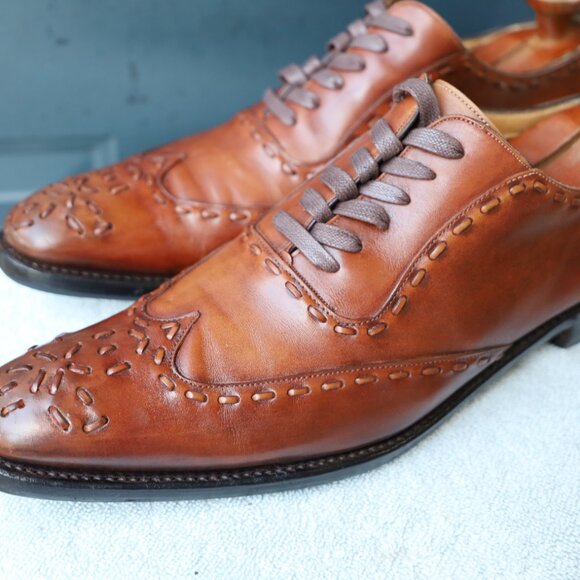 Calzoleria Harris Other - Calzoleria Harris for Barneys Vintage 12 Brown Burnished Italian Oxford Mens Dre